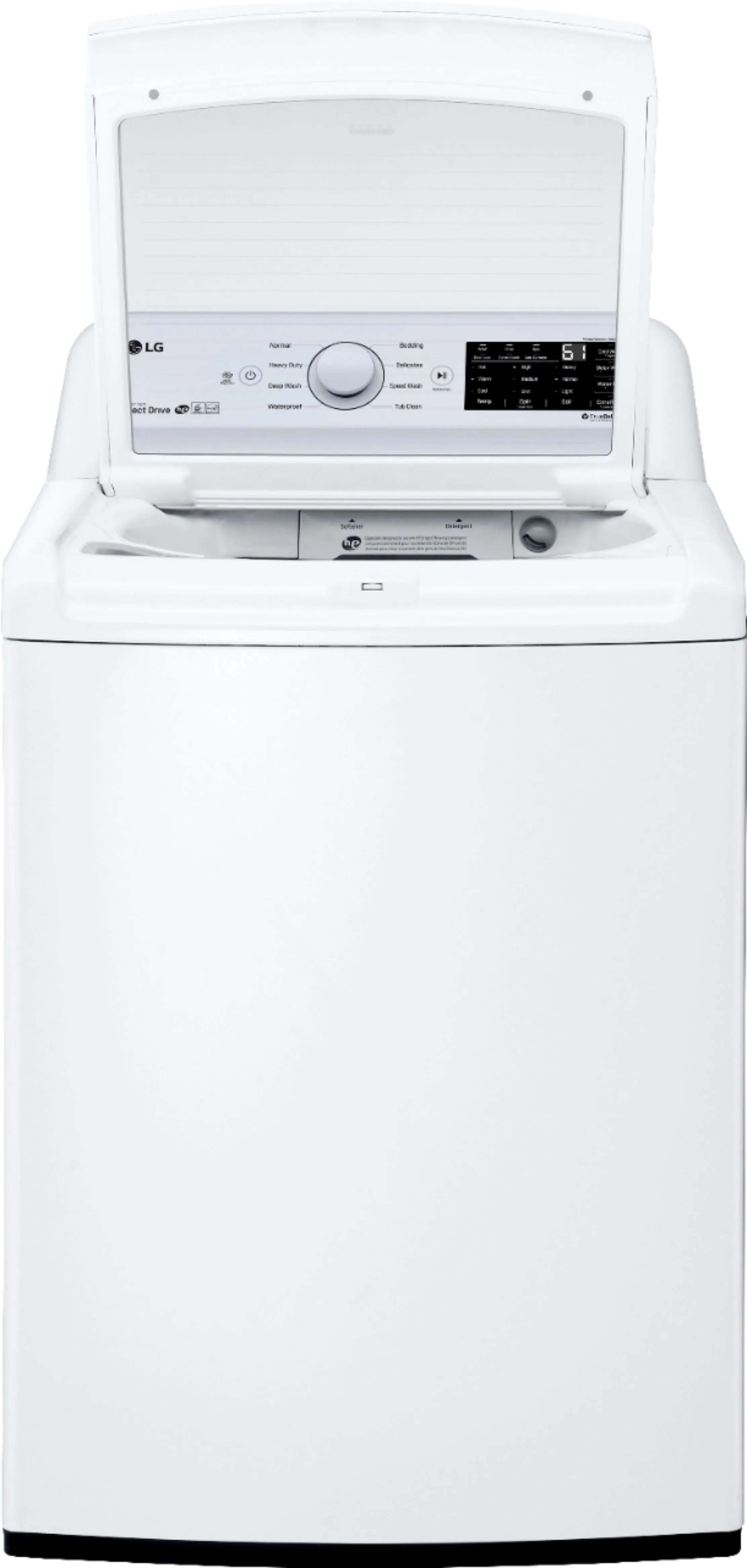 LG - 4.5 Cu. Ft. 8-Cycle Top-Loading Washer with 6Motion Technology - White