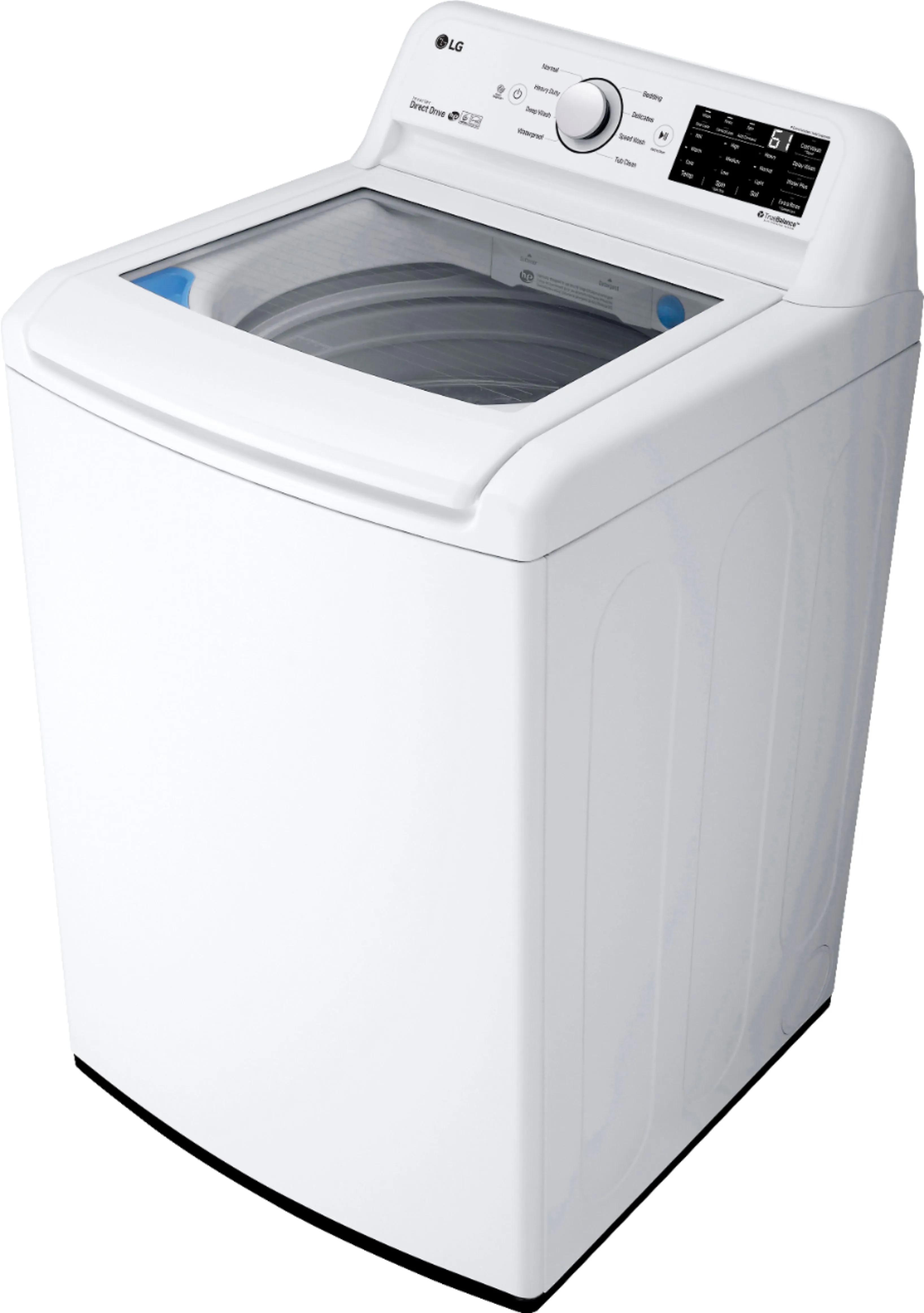 LG - 4.5 Cu. Ft. 8-Cycle Top-Loading Washer with 6Motion Technology - White