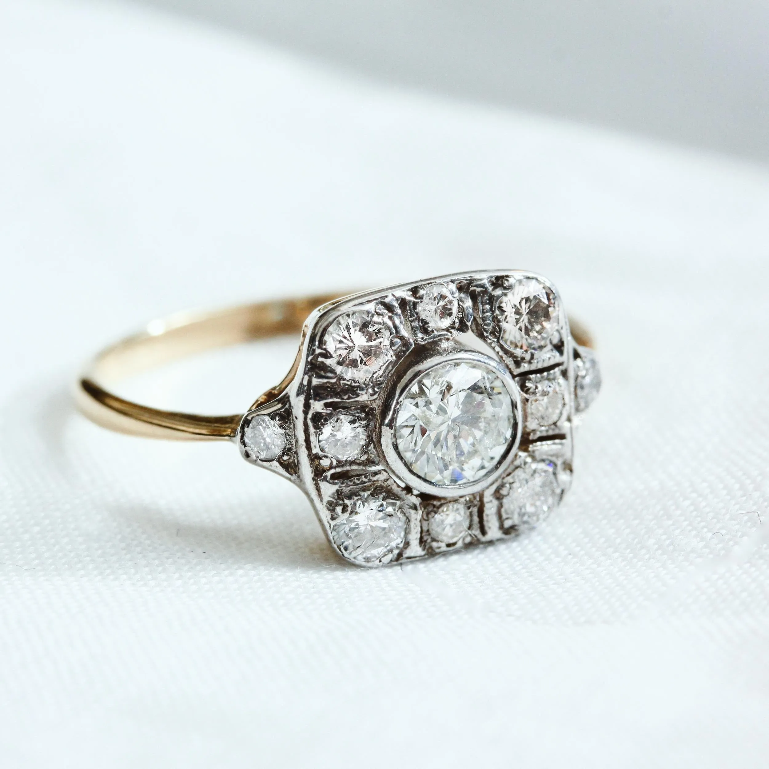 Luxe Lovely Art Deco Diamond Cluster Ring