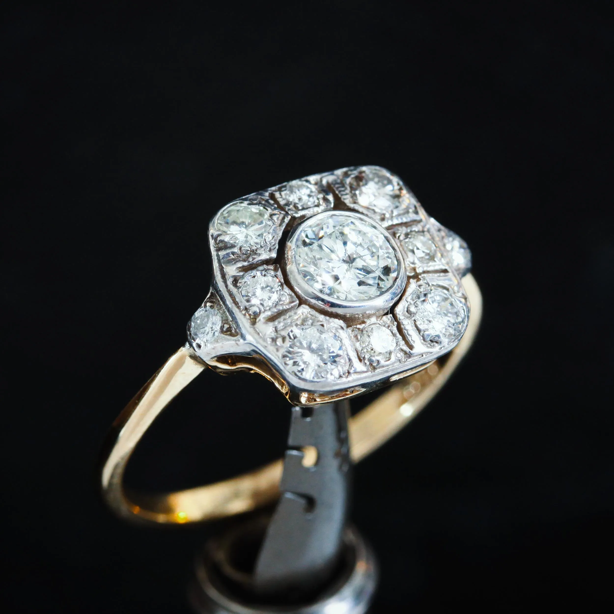 Luxe Lovely Art Deco Diamond Cluster Ring