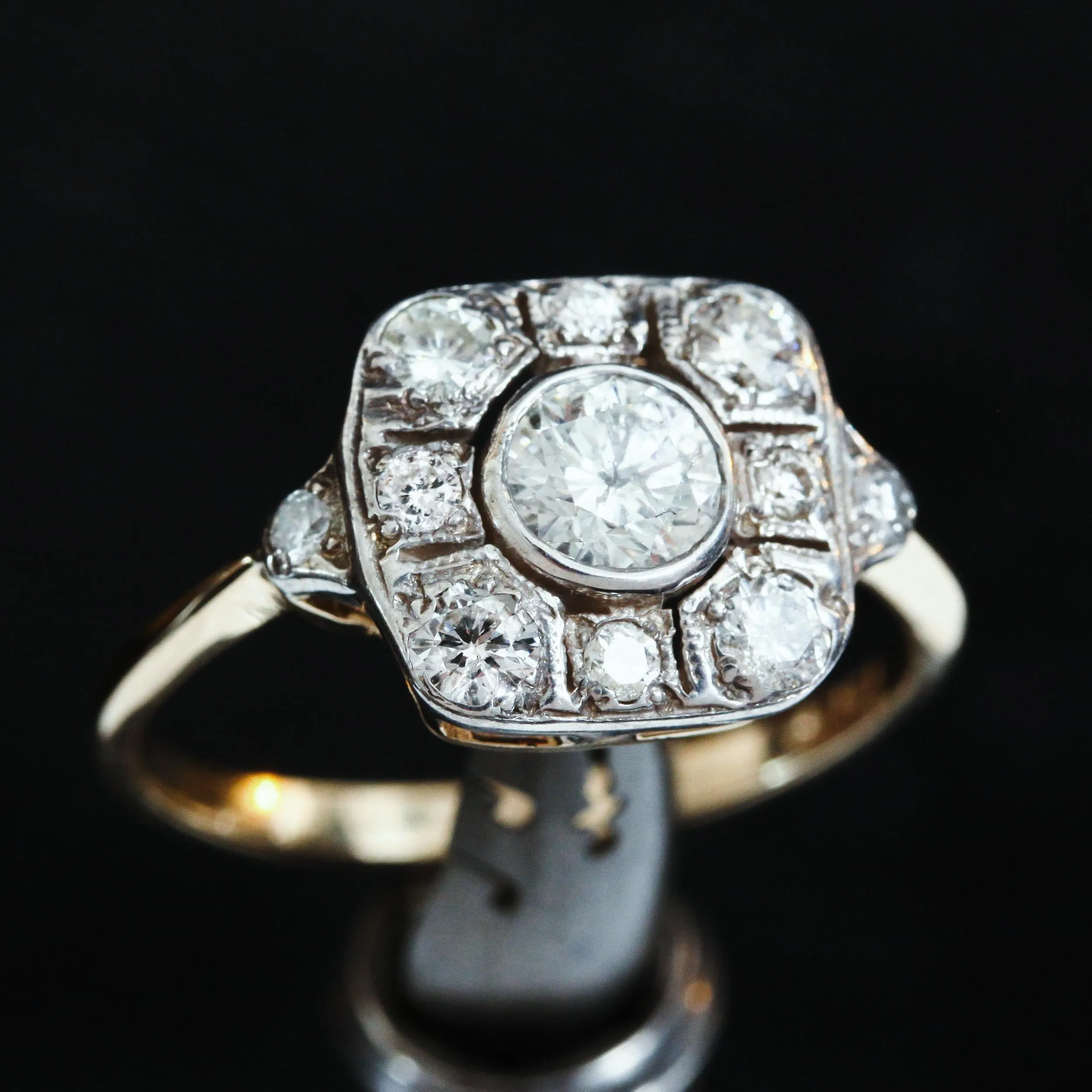 Luxe Lovely Art Deco Diamond Cluster Ring