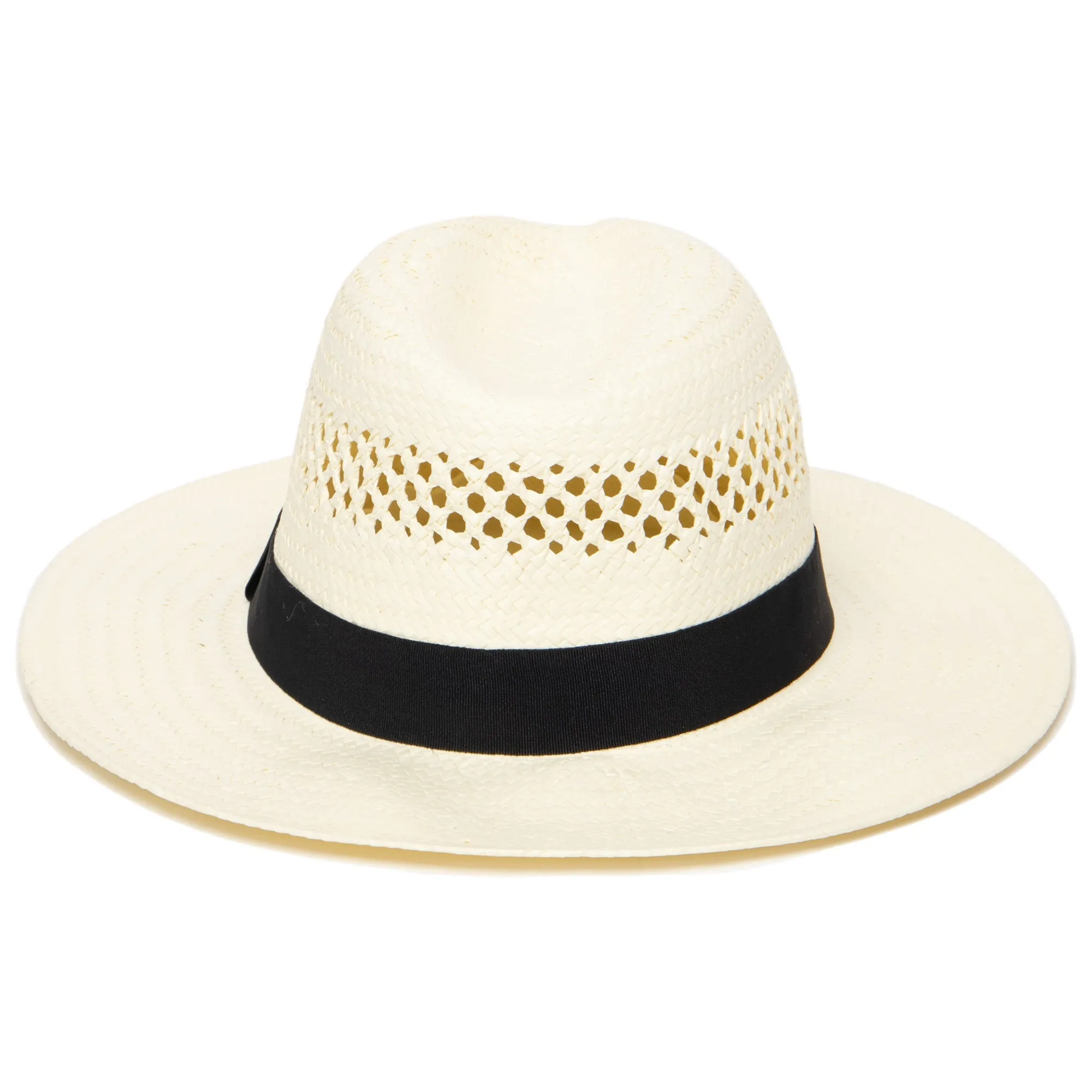 Men's Woven Paper Fedora With Vented Crown And Stretch Band