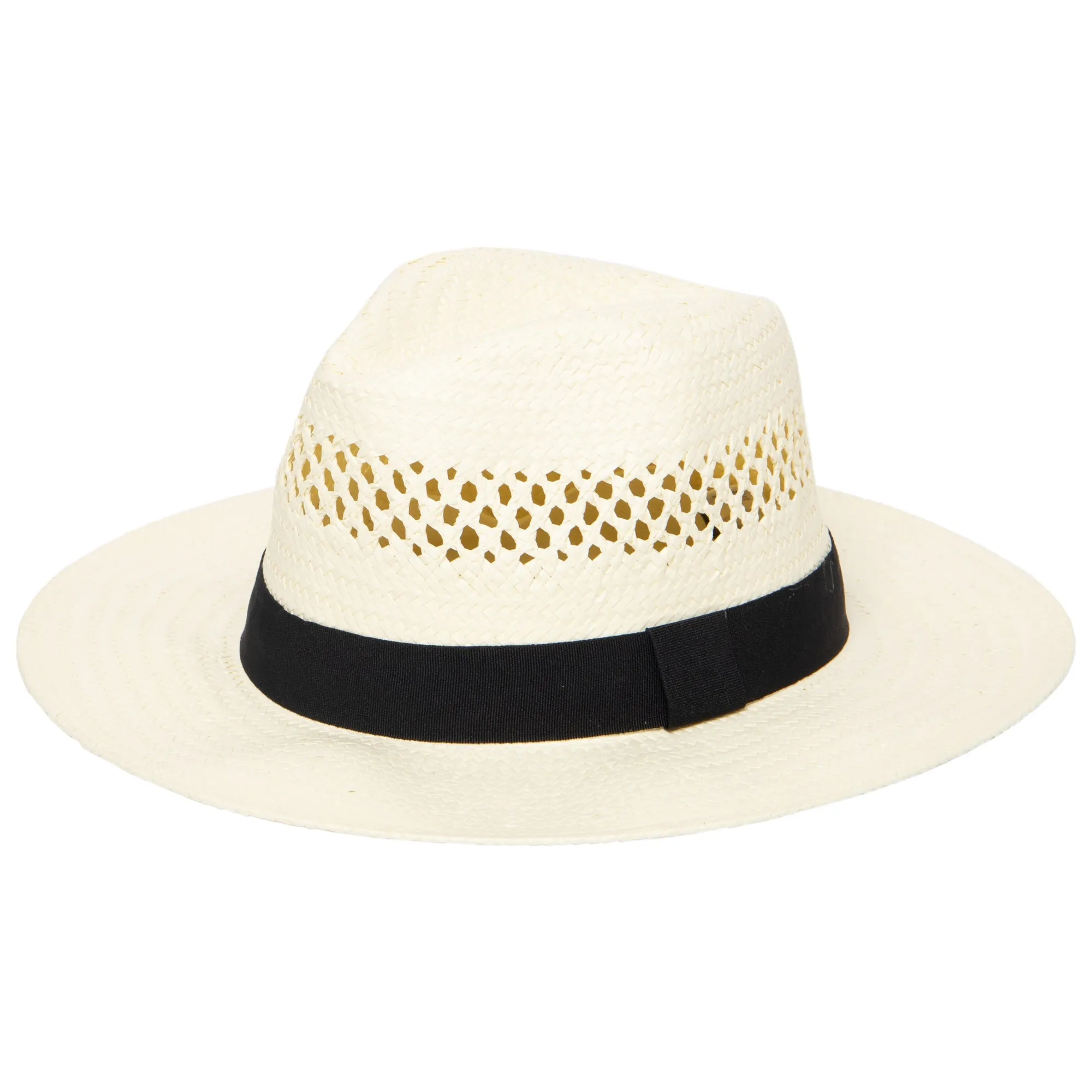 Men's Woven Paper Fedora With Vented Crown And Stretch Band