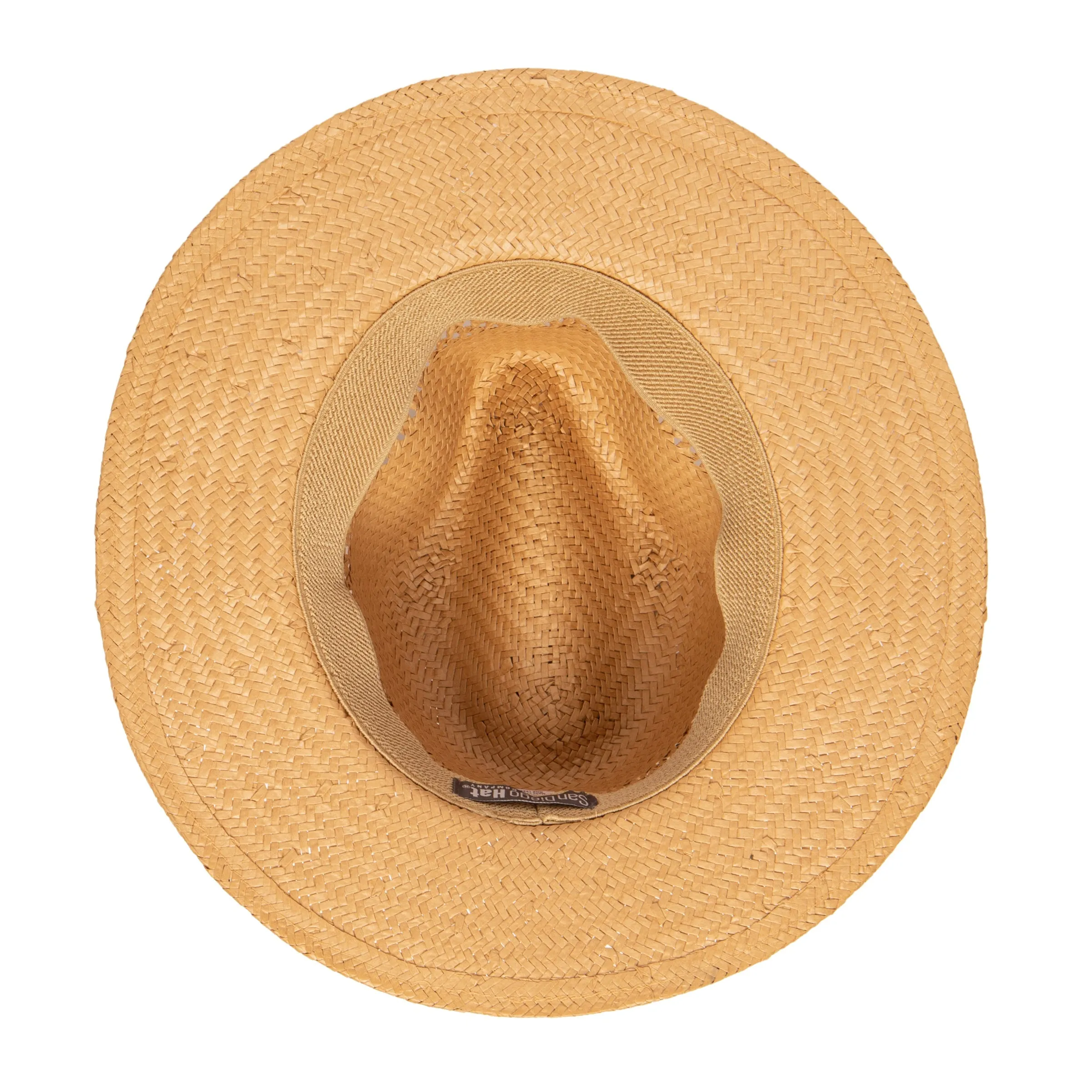 Men's Woven Paper Fedora With Vented Crown And Stretch Band