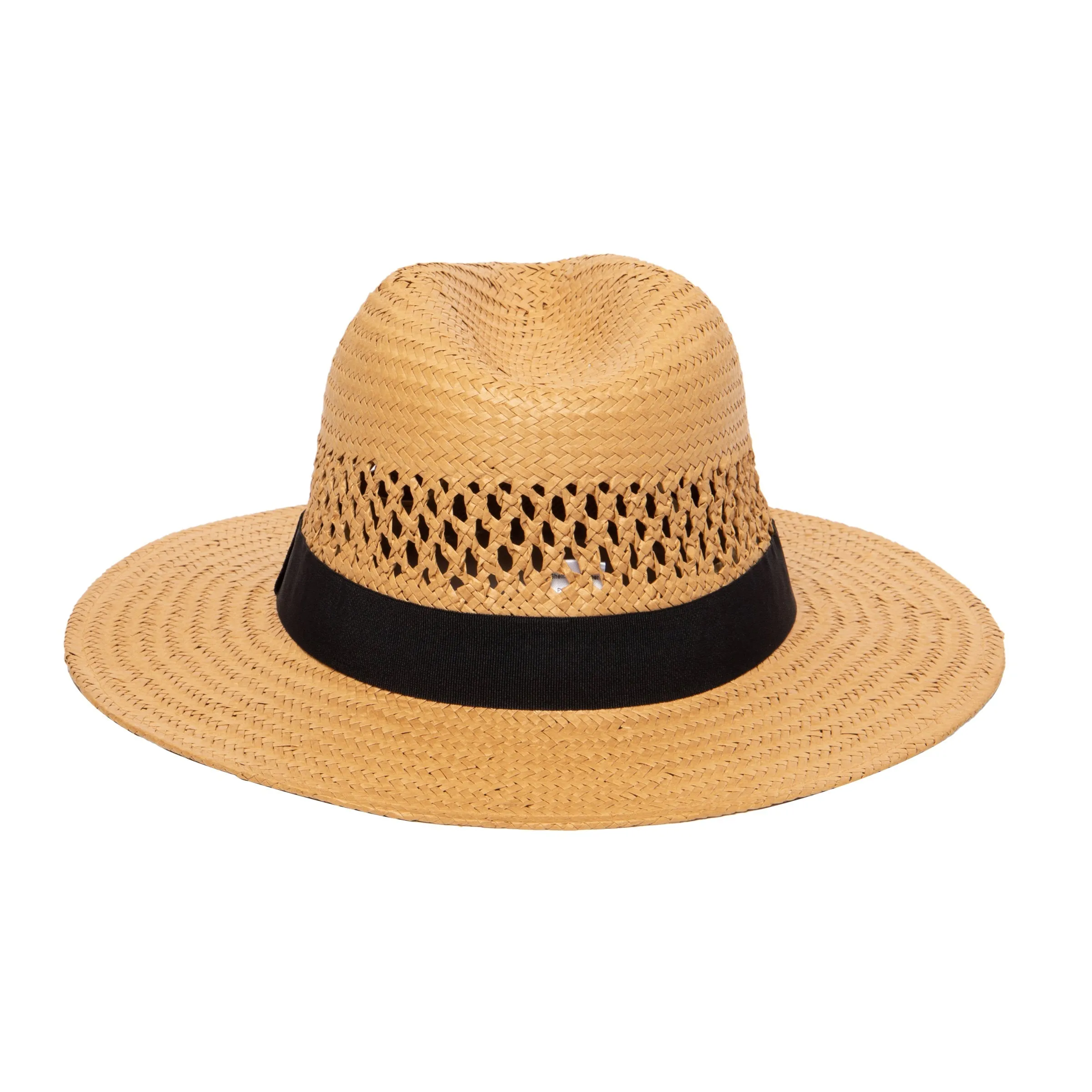 Men's Woven Paper Fedora With Vented Crown And Stretch Band