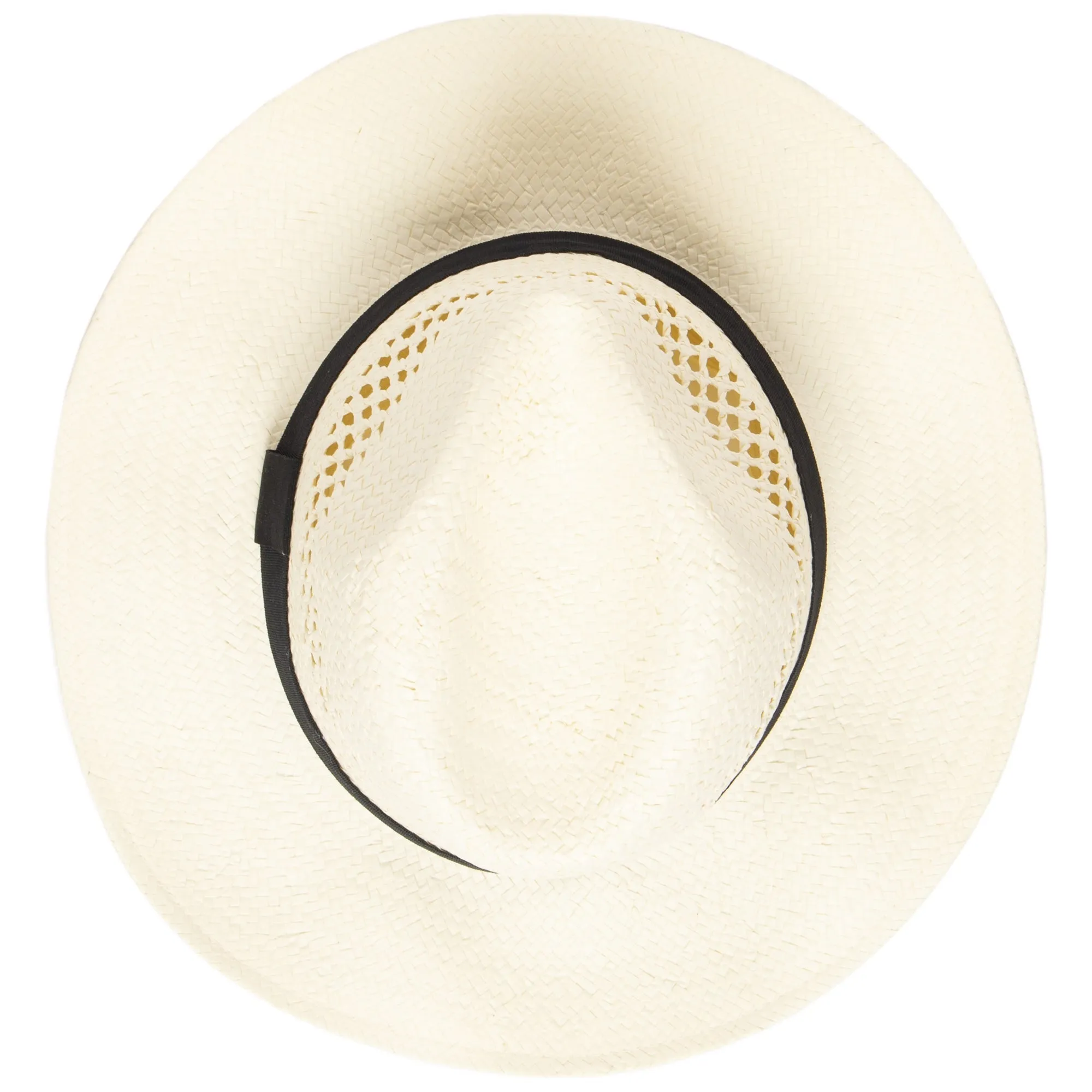 Men's Woven Paper Fedora With Vented Crown And Stretch Band