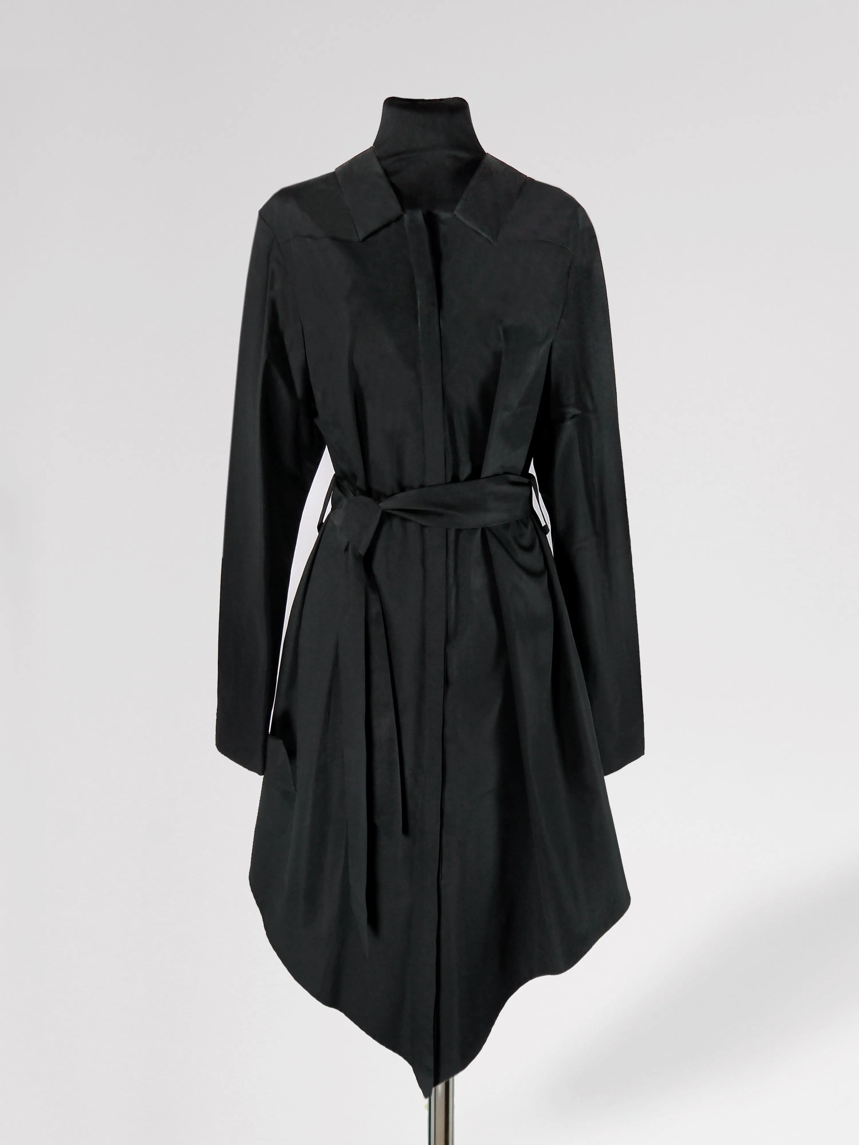 Origami Cotton Shirt Dress / Black.