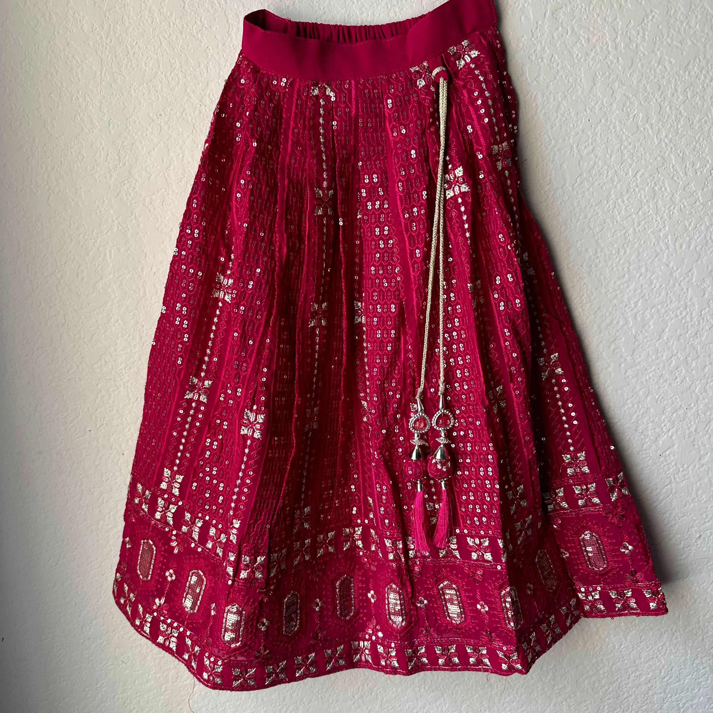 Pink Charm with Lucknowi Sequin Embroidery: Drawstring Blouse