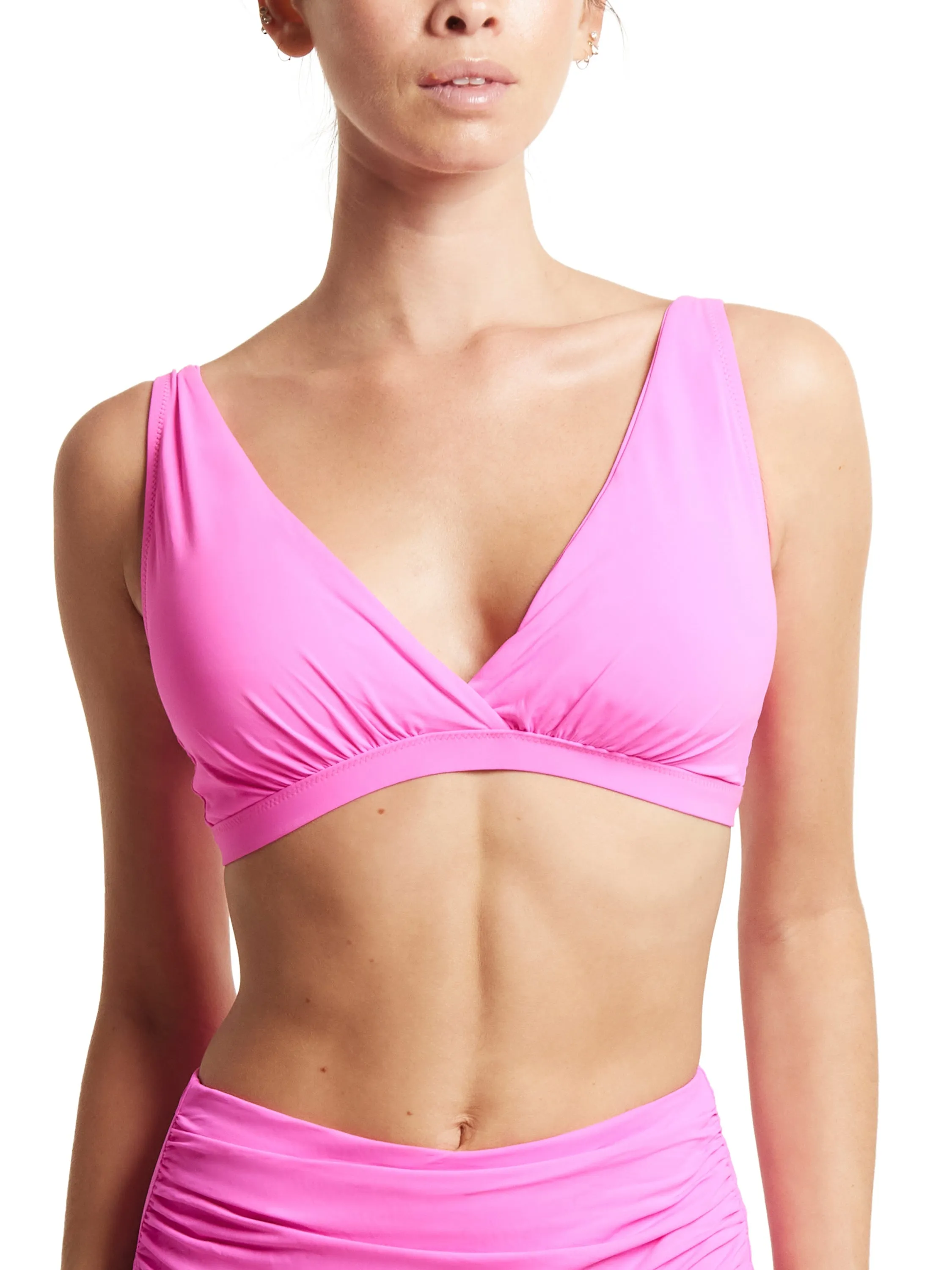 Plunge Swim Top Unapologetic Pink