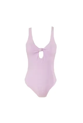 SAMPLE - Terry Cloth Cut Out One Piece Suit -Lilac