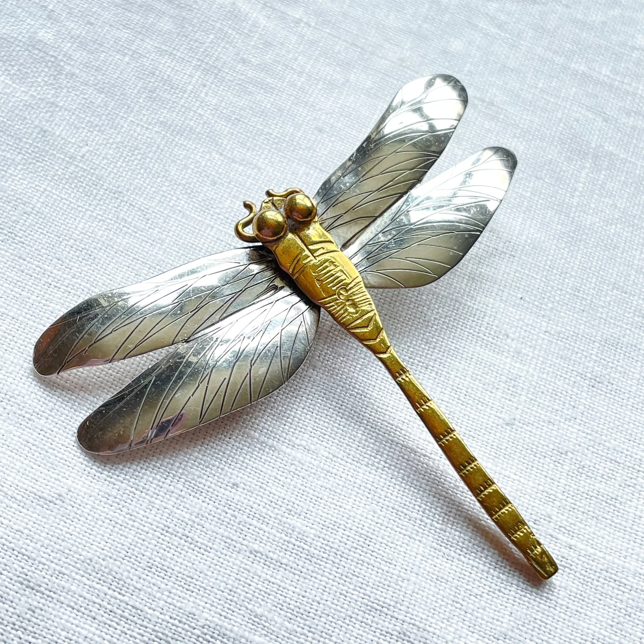 SOLD Vintage Courtney Peterson Sterling Silver Dragonfly Brooch/Pendant