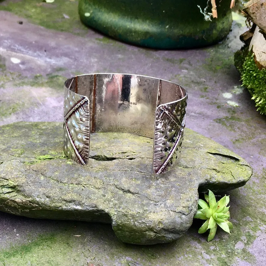 Sterling silver and copper, cuff bracelet