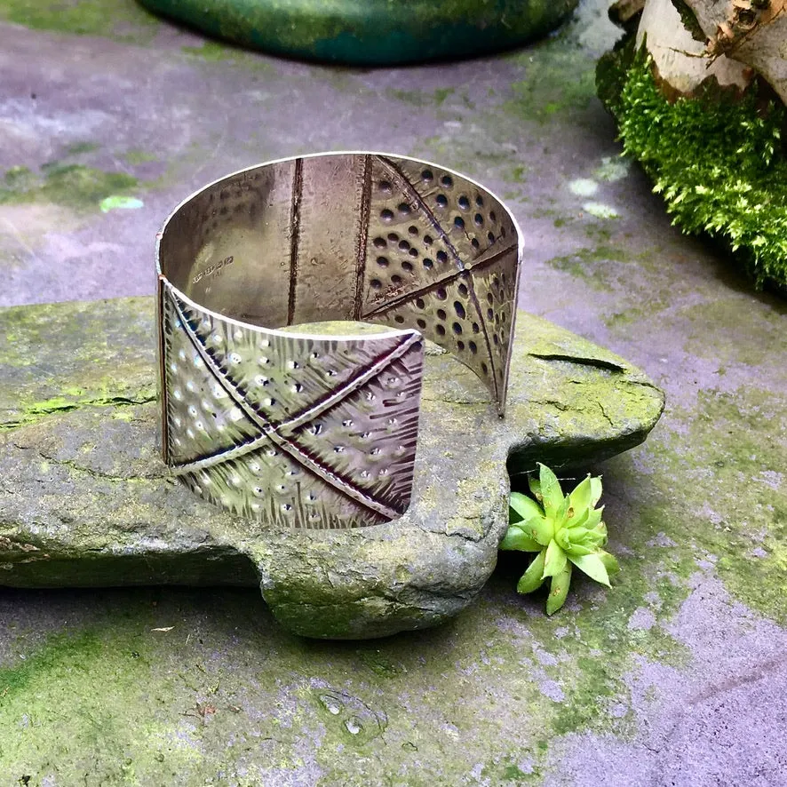 Sterling silver and copper, cuff bracelet