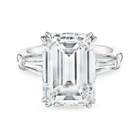 Tapered Baguette Emerald Cut Ring, 7 CT