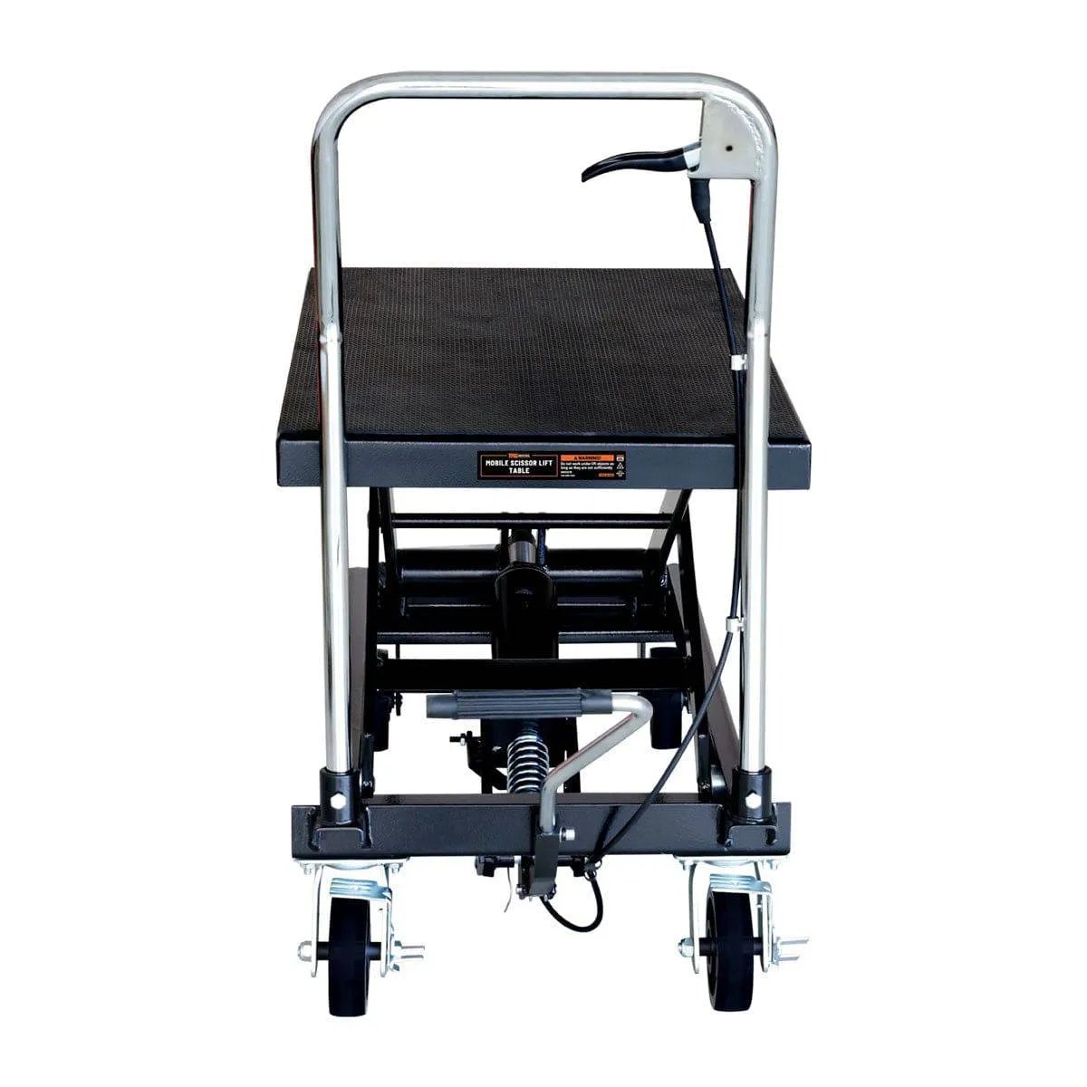 TMG Industrial 1100-lb Mobile Scissor Lift Table, 34” Lifting Height, Foot Pedal Operation, Rubber Padded Tabletop, TMG-ALS05